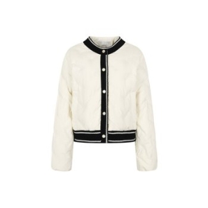 JJ지고트 여성 레터링 니트 배색 구스다운 점퍼 GPAM2PD901