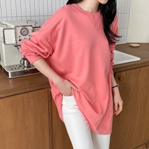 나야홍 빅사이즈 409 라이트라운드롱맨투맨티 DILG351