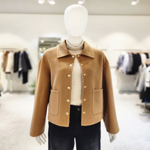 온앤온 여성 카라넥 핸드메이드 반 코트 NJW4WHA99