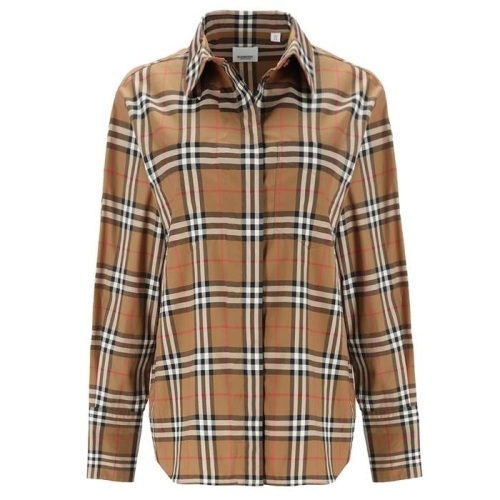 버버리 여성 아이베리 체크 코튼 셔츠 80843101