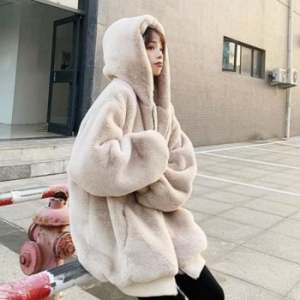 오노마 ONM 밍크퍼 오버핏 페이크 후리스 집업 후드 19507268