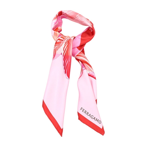 페라가모 플라워 프린트 실크 스카프 310143-0762779