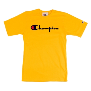 BYC 헤리티지 쇼츠 다이렉트 플록 스크립트 반팔티 C골드 GT19-Y07954