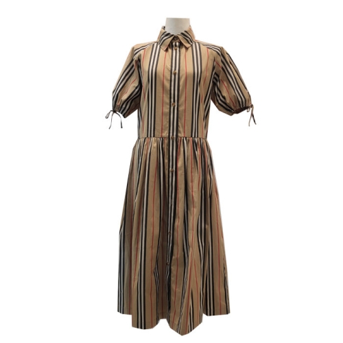 버버리 여성 MADDINGTON 체크 반팔 리본 원피스 8084317