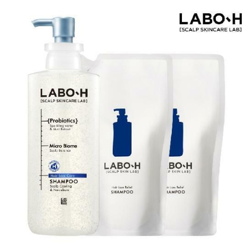 라보에이치 탈모증상완화 샴푸 두피쿨링 400ml+리필 400ml 2개