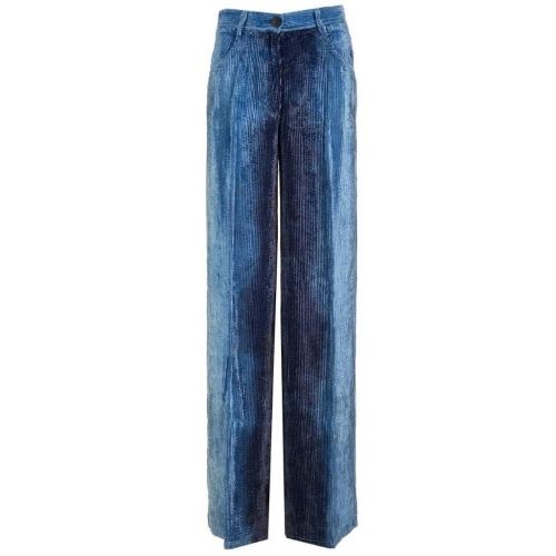 포르테포르테 포르테 포르테 degrade denim velvet wide leg pants delave 12857F46A.5020
