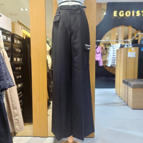 에고이스트 여성 레터링자수세미와이드벨티드팬츠_EQ4WP561