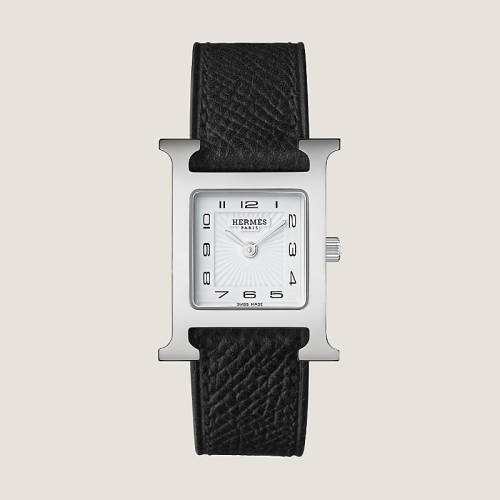 에르메스 여성 Heure H 워치 카프스킨 스몰사이즈 누아컬러 25mm W036704WW00