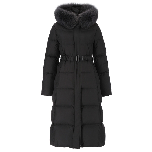 더아이잗컬렉션 여성 슬림 벨티드 구스 롱다운 CPBE2PD021