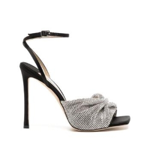 지미추 나리아 크리스털 장식 샌들 115mm NARIA110BVY T