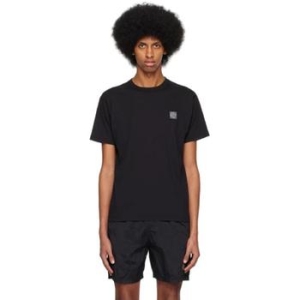 스톤아일랜드 블랙 패치 티셔츠 231828M213001