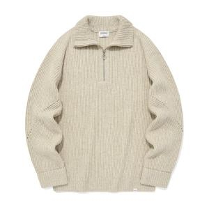 커버낫 COVERNAT 램스울 하프 집업 니트 오트밀 CO2303KT15OT 250392