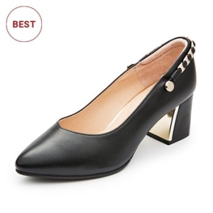 르느와르 금강 여성화 투웨이 체인장식 블럭힐 플레인 펌프스 RENPUC6102G1