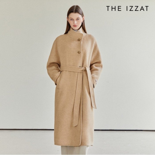 더아이잗 여성 뉴욕 울 하이넥 핸드메이드 롱 코트 IPCA0CT128