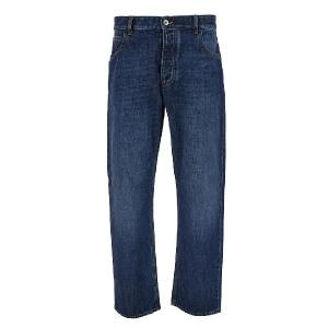 보테가베네타 Blue Straight Jeans with Logo Patch in Denim Man Blu 710238V2J804715