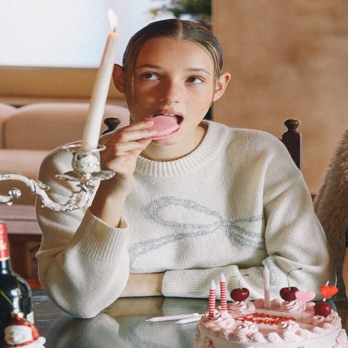 올리브데올리브 리본 자카드 니트 풀오버 OK4WPA180