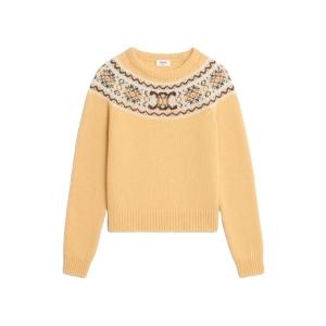 셀린느 여성 니트 트리옴프 페어아일 울 소재 크루넥 스웨터 옐로우 2ADLL875Z 11