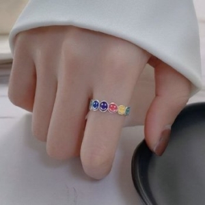 하츠 스마일 컬러 반지 비비드 링 WED3C55