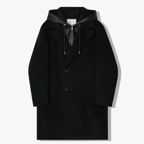 리버클래시 LKW21474 블랙 후드 탈부착 더블 코트