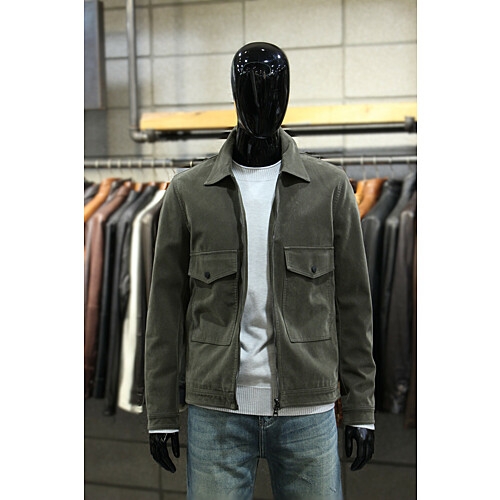 빠니깔레 카키에코레더스웨이드 집업누벅자켓 m-gpjp54ka