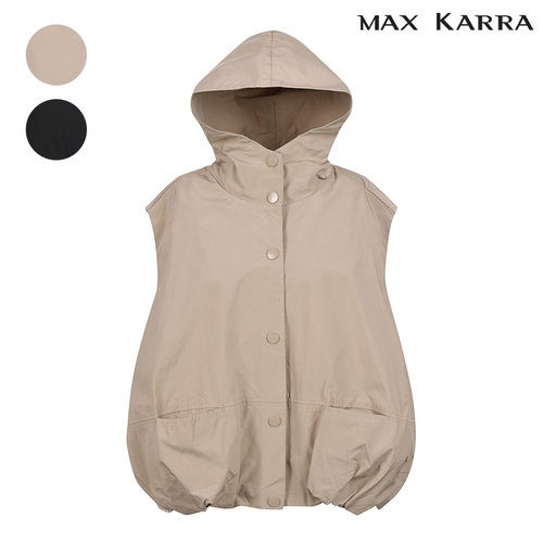 막스카라 벌룬 오버핏 후드 베스트_M43TWV801ME