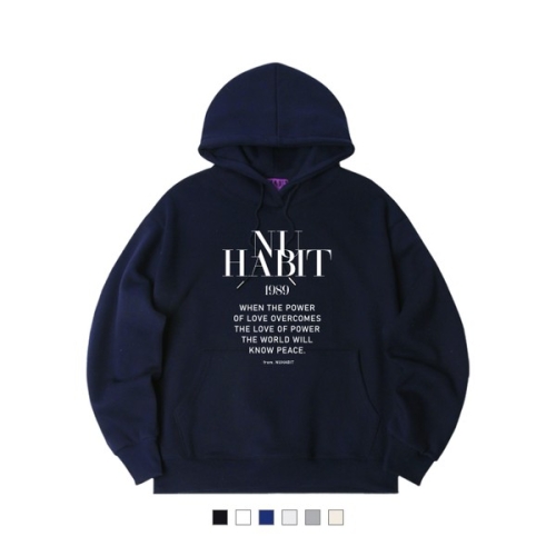 뉴해빗 VOGUE LOGO 오버핏 기모 후드 SOH4-4NH1251