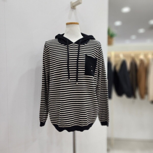 나인스텝 스트라이프비비후드N24NW4322BK