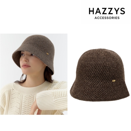 헤지스 여성 브라운 짜임 울혼방 벙거지모자_HILG4F703W2