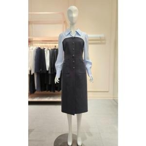 JJ지고트 여성 오픈카라 버튼 포인트 H라인 원피스 GPAA0OP161