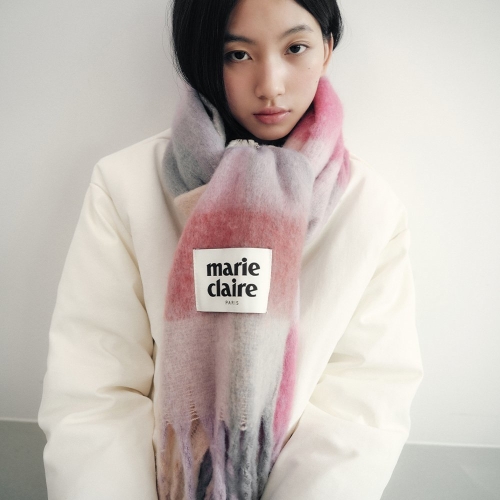 마리끌레르 미니 코튼캔디 체크 머플러 MAEDSC04MPK