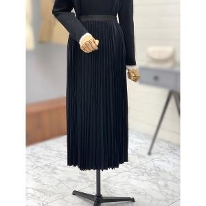 애티쉬 스웨이드 주름 롱스커트 BSK1R209