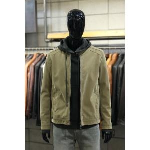 빠니깔레 에코레더스웨이드 베이지 인조가죽누벅집업점퍼 m-gpjp53be