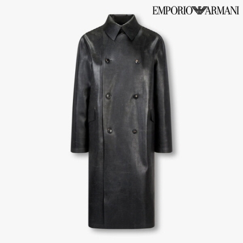 엠포리오아르마니 엠포리오 P 남성 플랩 포켓 스트레치 더블 롱 코트 A514310001