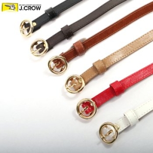 제이크로우  여성 얇은 골드 써클 버클 가죽 벨트 (JCBT16S-CRGBT05)