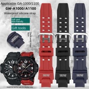 카시오 G 쇼크 GA-1000 스트랩 GA 1100 GW-4000 GW-A1100 G-1400 다이빙 스포츠 시계 발찌 방수 PU..