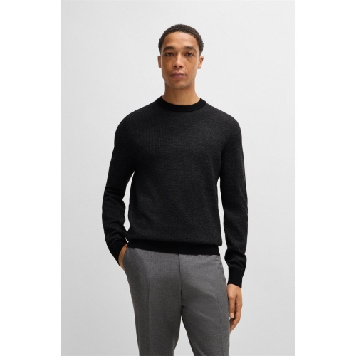 보스 브랜드관 WI24 레귤러핏 버진울 니트 블랙 50526845001 242307