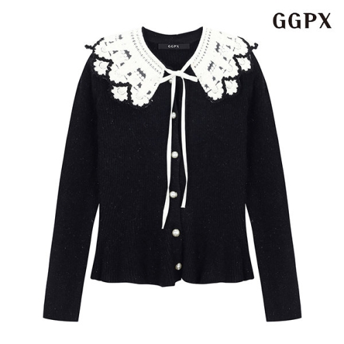GGPX 카라 진주 니트 가디건 GOCCK023D