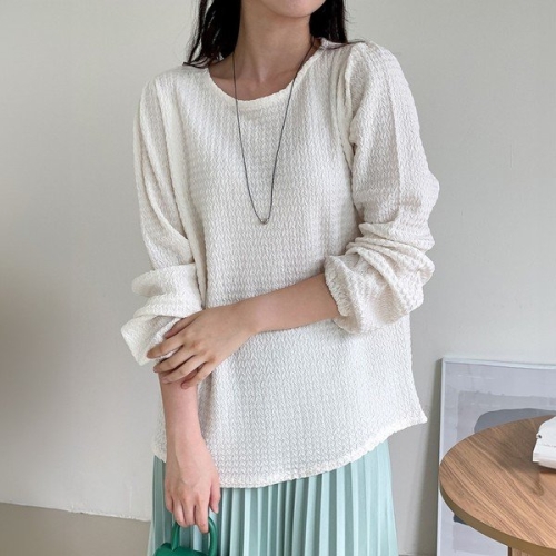 아이우먼 빅사이즈 410 여리브이링본블라우스 DBNS847