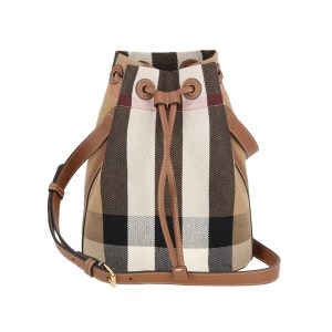 버버리 체크 캔버스 스몰 버킷백 80840451