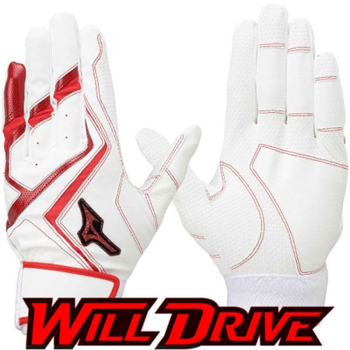 미즈노  야구 윌드라이브 배팅장갑 흰적 1EJEA54501ARWR D2410