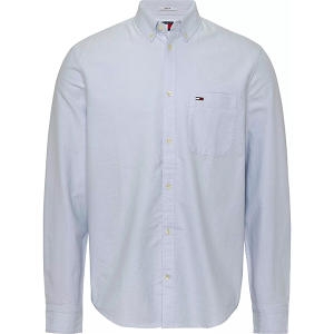 타미 진 로고 엠브로이드 포켓 레귤러핏 옥스포드 셔츠 블루 DM0DM 18335CDN