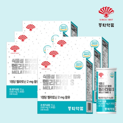 동화약품 식물성 멜라토닌 함유 멜라타임S 500mg 30정