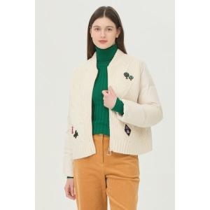 베네통 여성 점퍼 피셔맨 니트 경량 구스 패딩 BAPD53461