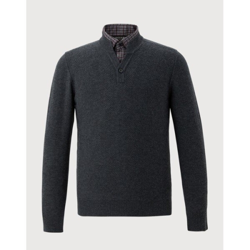 인디안 울혼방 솔리드 이중에리 니트_MIEBP3W9111