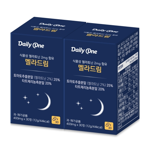 데일리원 식물성 멜라토닌 2mg 함유 멜라드림 30정