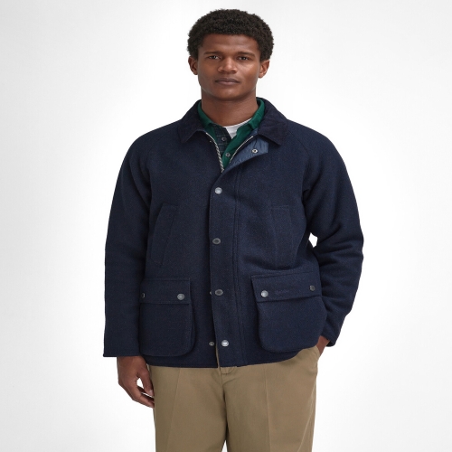 바버 남성 네이비 Bedale 비데일 울자켓 URJU4F034 N2