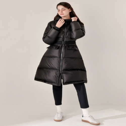 LF 더블플래그 여성 원피스형 롱기장 다운 점퍼 DWJU4D881BK