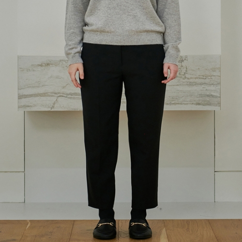 헤지스레이디스 여성 블랙 기모 스트레이트 슬랙스_HSPA4DP81BK