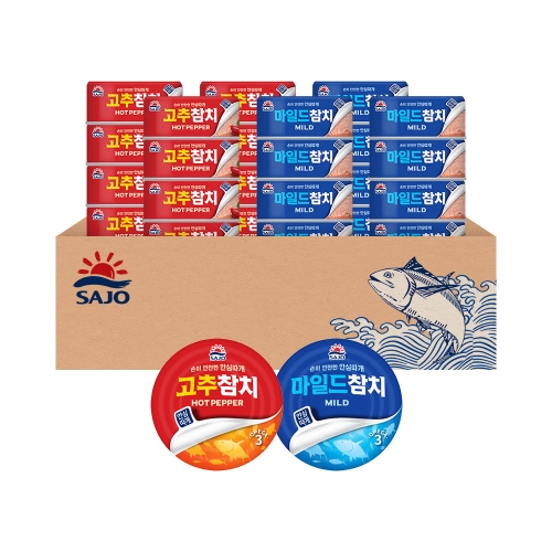 사조대림  고추 참치 85g 12개 + 마일드 참치 85g 12개
