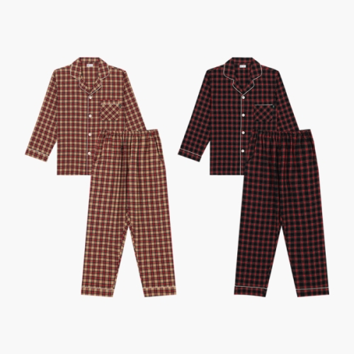 BYC 남성 순면 선염 면기모 긴팔 홈웨어 파자마 상하세트_NCZ1010M